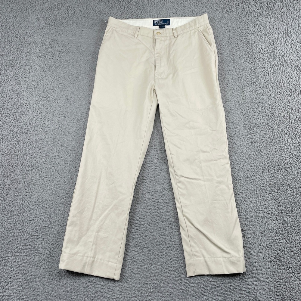 VTG Polo Ralph Lauren Pants Mens 31x30 Beige Chino Classic Fit Cotton Trousers